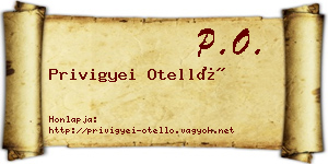 Privigyei Otelló névjegykártya